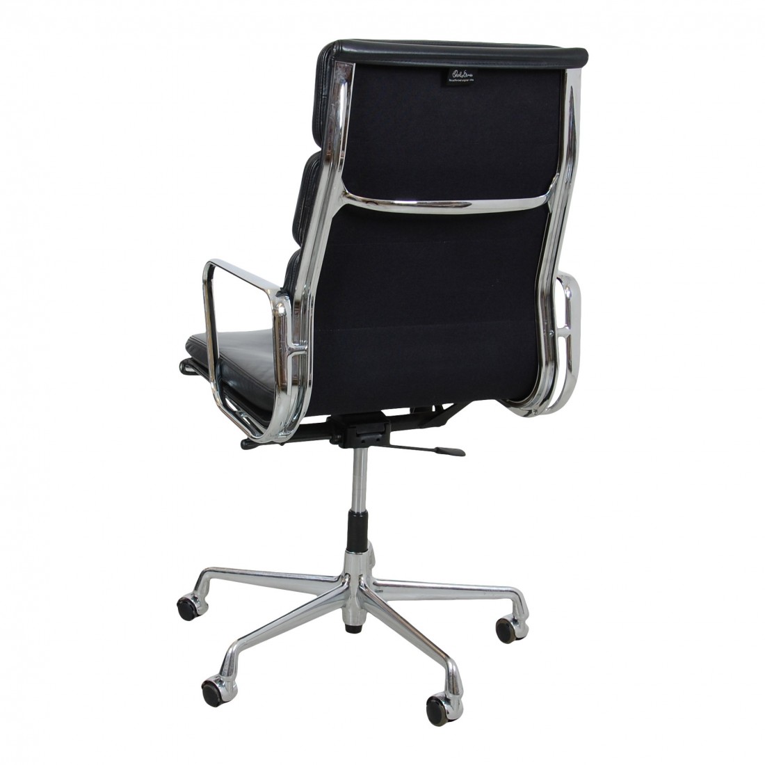 Charles Eames Ea219 office chair fully upholstered in Black leather